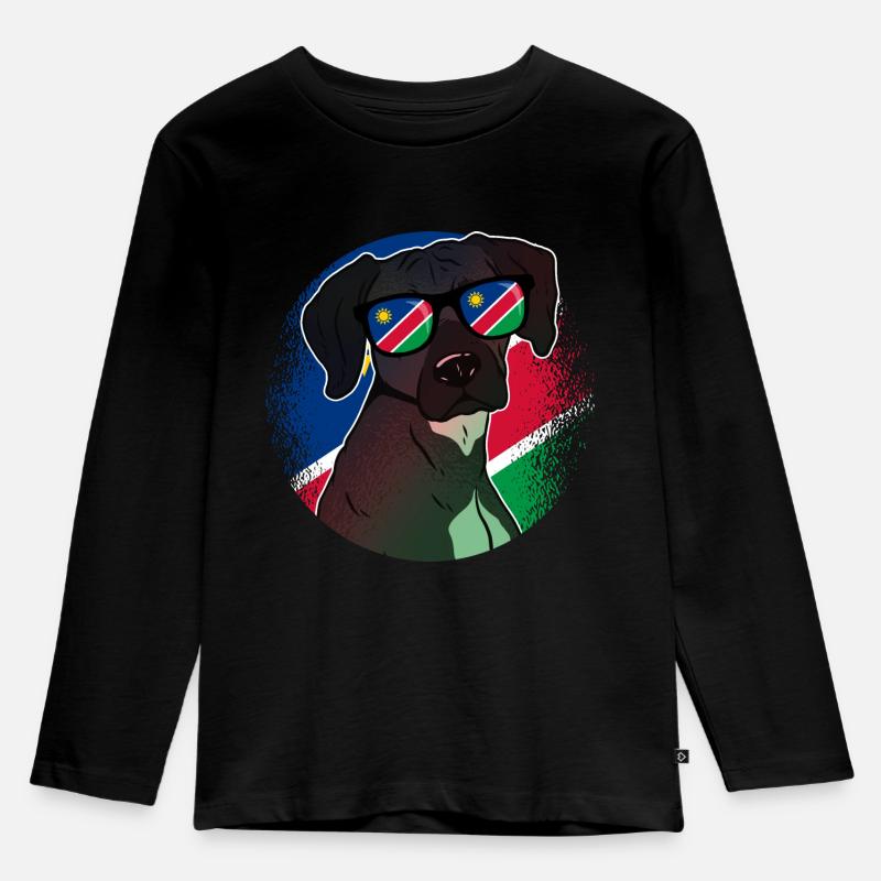 Namibia - Kinder Premium Bio Langarmshirt - Schwarz