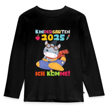 kiKindergarten 2025 Kids Gift Kita 2025 Décoration - T-shirt manches longues Premium Enfant - noir - Devant - AI Model Kid Male (0cm)