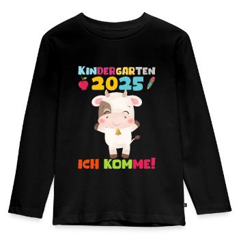 kiKindergarten 2025 Kids Gift Kita 2025 Décoration - T-shirt manches longues Premium Enfant - noir - Devant - AI Model Kid Male (0cm)