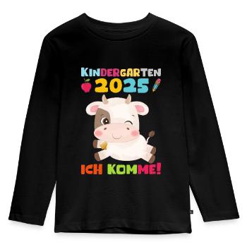 kiKindergarten 2025 Kids Gift Kita 2025 Décoration - T-shirt manches longues Premium Enfant - noir - Devant - AI Model Kid Male (0cm)