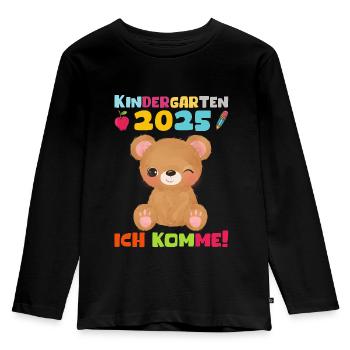 kiKindergarten 2025 Kids Gift Kita 2025 Décoration - T-shirt manches longues Premium Enfant - noir - Devant - AI Model Kid Male (0cm)