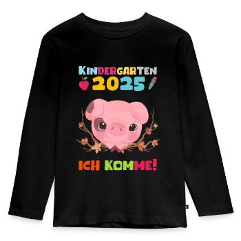 kiKindergarten 2025 Kids Gift Kita 2025 Décoration - T-shirt manches longues Premium Enfant - noir - Devant - AI Model Kid Male (0cm)