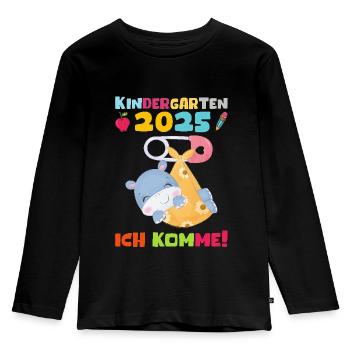 kiKindergarten 2025 Kids Gift Kita 2025 Décoration - T-shirt manches longues Premium Enfant - noir - Devant - AI Model Kid Male (0cm)