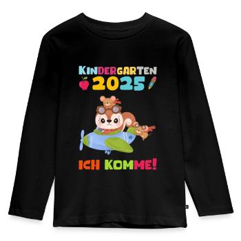 geKindergarten 2025 Kids Gift Kita 2025 Décoration - T-shirt manches longues Premium Enfant - noir - Devant - AI Model Kid Male (0cm)
