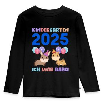 Kindergarten 2025 Kinder Geschenk Kita 2025 Deko - Kinder Premium Bio Langarmshirt - Schwarz - Vorne - AI Model Kid Male (0cm)