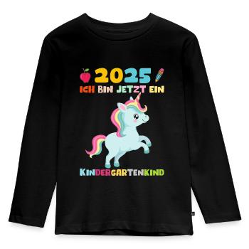 Kindergarten 2025 Girl Gift Kita 2025 Decoration - Kids' Premium Longsleeve Shirt - black - Front - AI Model Kid Male (0cm)