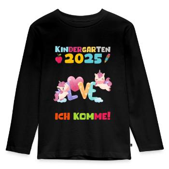 Kindergarten 2025 Girl Gift Kita 2025 Decoration - Kids' Premium Longsleeve Shirt - black - Front - AI Model Kid Male (0cm)