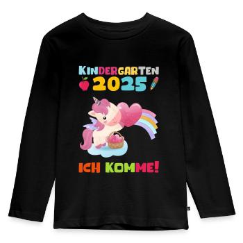 Kindergarten 2025 Girl Gift Kita 2025 Decoration - Kids' Premium Longsleeve Shirt - black - Front - AI Model Kid Male (0cm)