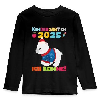 Kindergarten 2025 Children Gift Kita 2025 Decoration - Kids' Premium Longsleeve Shirt - black - Front - AI Model Kid Male (0cm)