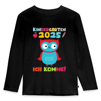 Kindergarten 2025 Children Gift Kita 2025 Decoration - Kids' Premium Longsleeve Shirt - black - Front - AI Model Kid Male (0cm)