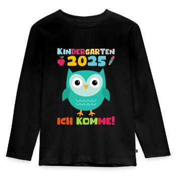 Kindergarten 2025 Children Gift Kita 2025 Decoration - Kids' Premium Longsleeve Shirt - black - Front - AI Model Kid Male (0cm)