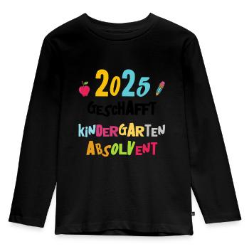 Farewell Kindergarten 2025 Gift Girls Boys - Kids' Premium Longsleeve Shirt - black - Front - AI Model Kid Male (0cm)
