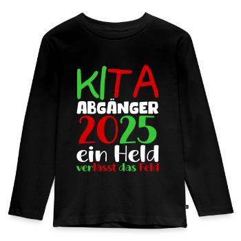 Farewell Kindergarten 2025 Gift Girl Boys - Kids' Premium Longsleeve Shirt - black - Front - AI Model Kid Male (0cm)