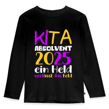 Farewell Kindergarten 2025 Gift Girls Boys - Kids' Premium Longsleeve Shirt - black - Front - AI Model Kid Male (0cm)