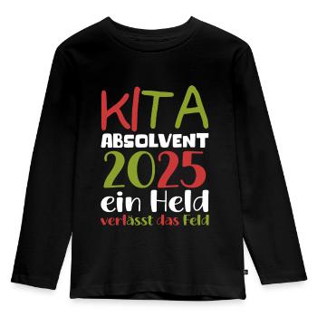 Farewell Kindergarten 2025 Gift Girls Boys - Kids' Premium Longsleeve Shirt - black - Front - AI Model Kid Male (0cm)