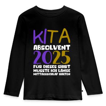 Farewell Kindergarten 2025 Gift Girl Boys - Kids' Premium Longsleeve Shirt - black - Front - AI Model Kid Male (0cm)