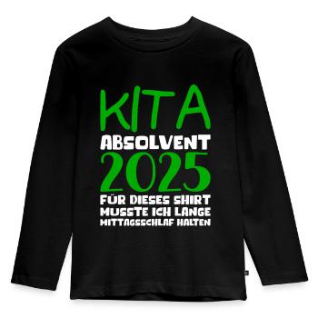 Farewell Kindergarten 2025 Gift Girl Boys - Kids' Premium Longsleeve Shirt - black - Front - AI Model Kid Male (0cm)