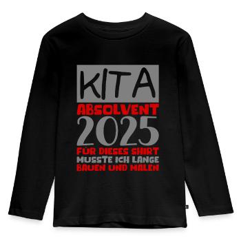 Farewell Kindergarten 2025 Gift Girl Boys - Kids' Premium Longsleeve Shirt - black - Front - AI Model Kid Male (0cm)