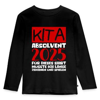 Farewell Kindergarten 2025 Gift Girl Boys - Kids' Premium Longsleeve Shirt - black - Front - AI Model Kid Male (0cm)