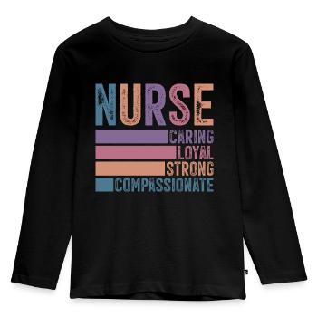 Nurse - Kinder Premium Bio Langarmshirt - Schwarz - Vorne - AI Model Kid Male (0cm)