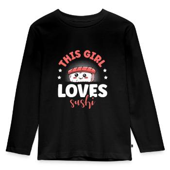 Dieses Mädchen Liebt Sushi Rolls Japanischer - Kinder Premium Bio Langarmshirt - Schwarz - Vorne - AI Model Kid Male (0cm)