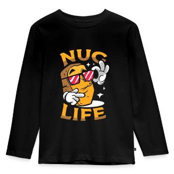 Nug Life Nuggies Tendies Snack Nugget de poulet - T-shirt manches longues Premium Enfant - noir - Devant - AI Model Kid Male (0cm)
