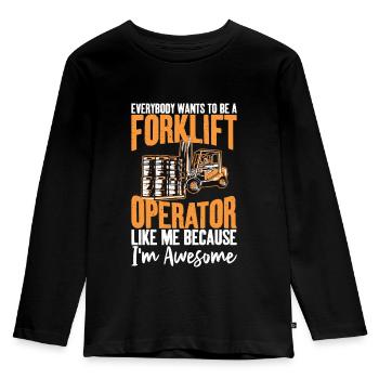 Awesome - Kids' Premium Longsleeve Shirt - black - Front - AI Model Kid Male (0cm)