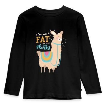 Ich Bin Nicht Fett, Ich Bin Nur Ein Flauschiges - Kinder Premium Bio Langarmshirt - Schwarz - Vorne - AI Model Kid Male (0cm)