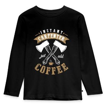 Instant Carpenter Fügen Sie Einfach Coffee Lover - Kinder Premium Bio Langarmshirt - Schwarz - Vorne - AI Model Kid Male (0cm)