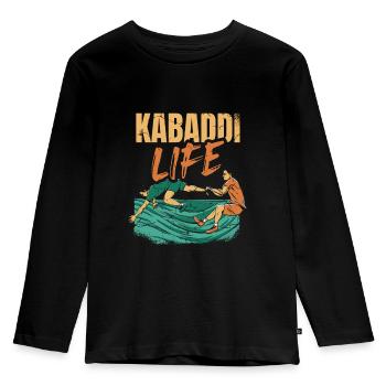 Kabaddi Life Indian Sport India Kabaddi Player - Kids' Premium Longsleeve Shirt - black - Front - AI Model Kid Male (0cm)