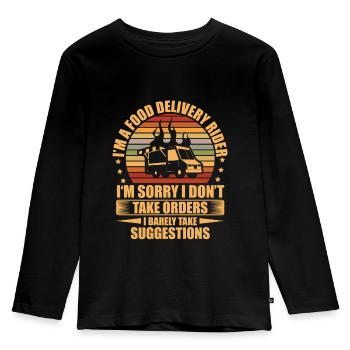 Ich Bin Ein Fahrer Für Die Lieferung Von - Kinder Premium Bio Langarmshirt - Schwarz - Vorne - AI Model Kid Male (0cm)