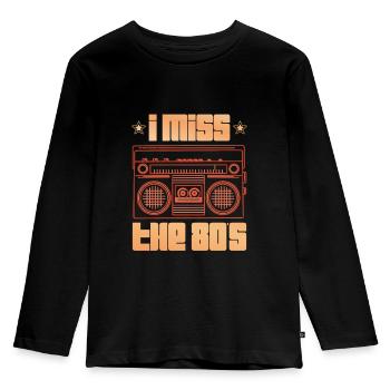 I miss the 80s eighties decade 1980 - Kids' Premium Longsleeve Shirt - black - Front - AI Model Kid Male (0cm)