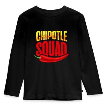 Chipotle Squad Spicy Food Flavour Spice - Kids' Premium Longsleeve Shirt - black - Front - AI Model Kid Male (0cm)