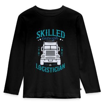 Logistics Shipment Delivery Order Tracking - Kids' Premium Longsleeve Shirt - black - Front - AI Model Kid Male (0cm)