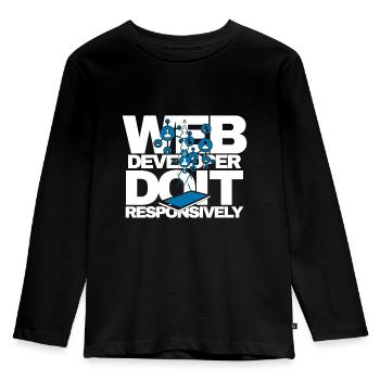 Webentwickler Do It Responsively Website-programm - Kinder Premium Bio Langarmshirt - Schwarz - Vorne - AI Model Kid Male (0cm)