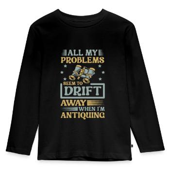 Meine Probleme Scheinen Wegzudriften, Wenn Ich - Kinder Premium Bio Langarmshirt - Schwarz - Vorne - AI Model Kid Male (0cm)