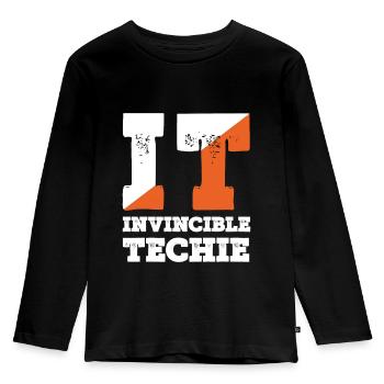 Invincible Techie Computer Programmer Tech - T-shirt manches longues Premium Enfant - noir - Devant - AI Model Kid Male (0cm)