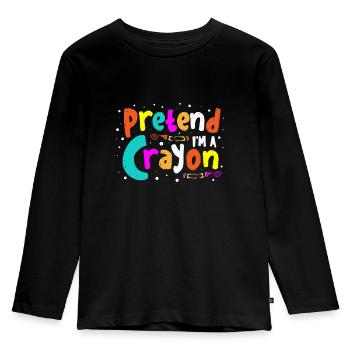 Pretend I'm a - Kids' Premium Longsleeve Shirt - black - Front - AI Model Kid Male (0cm)