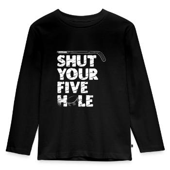 Halt Die Klappe Mit Deinem - Kinder Premium Bio Langarmshirt - Schwarz - Vorne - AI Model Kid Male (0cm)