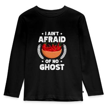 I Ain't Afraid Of No Ghost Spicy Food Flavour - Kids' Premium Longsleeve Shirt - black - Front - AI Model Kid Male (0cm)