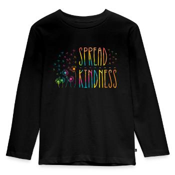 Spread kindness inspiration - Kids' Premium Longsleeve Shirt - black - Front - AI Model Kid Male (0cm)
