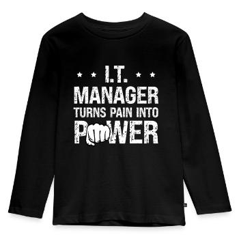 Le gestionnaire informatique transforme la douleur dans Power Computer - T-shirt manches longues Premium Enfant - noir - Devant - AI Model Kid Male (0cm)