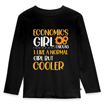 Ökonom Beruf Beruf Wirtschaft Lehrer Wirtschaft - Kinder Premium Bio Langarmshirt - Schwarz - Vorne - AI Model Kid Male (0cm)