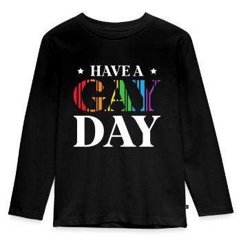 Have a gay day gay sexual - Kids' Premium Longsleeve Shirt - black - Front - AI Model Kid Male (0cm)