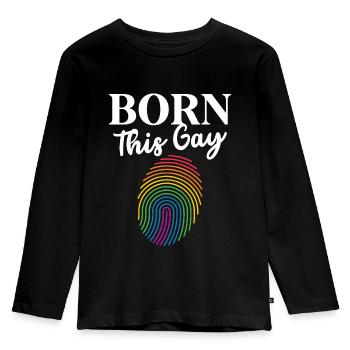Born This Gay Sexual Diversity Gay - Kids' Premium Longsleeve Shirt - black - Front - AI Model Kid Male (0cm)
