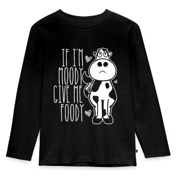 Wenn Ich Launisch Bin, Gib Mir Foody Animal Cow - Kinder Premium Bio Langarmshirt - Schwarz - Vorne - AI Model Kid Male (0cm)