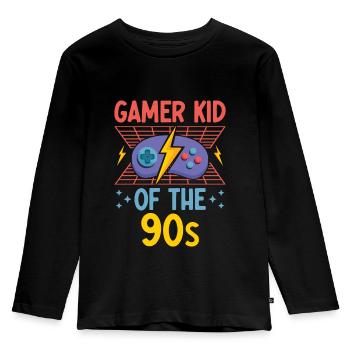 Spielkonsole Gamer Videospiel Pc Gaming-controller - Kinder Premium Bio Langarmshirt - Schwarz - Vorne - AI Model Kid Male (0cm)