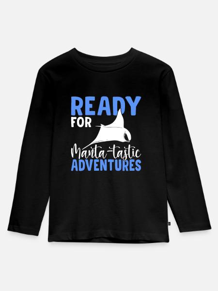 Mantarochen Manta-tastische Abenteuer Mantarochen - Kinder Premium Bio Langarmshirt - Schwarz