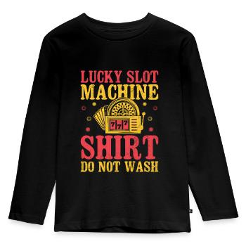 Spielautomaten-roulette-wetten, - Kinder Premium Bio Langarmshirt - Schwarz - Vorne - AI Model Kid Male (0cm)