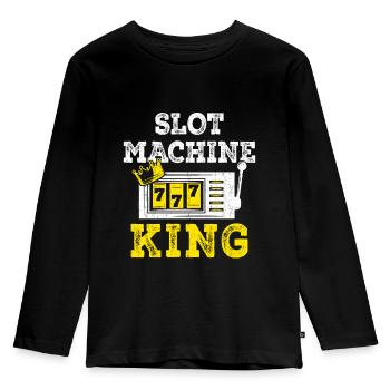 Spielautomaten-roulette-wetten, - Kinder Premium Bio Langarmshirt - Schwarz - Vorne - AI Model Kid Male (0cm)